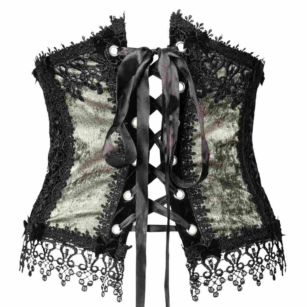 Sinister - K079 Underbust korset - Zwart/Bronskleurig